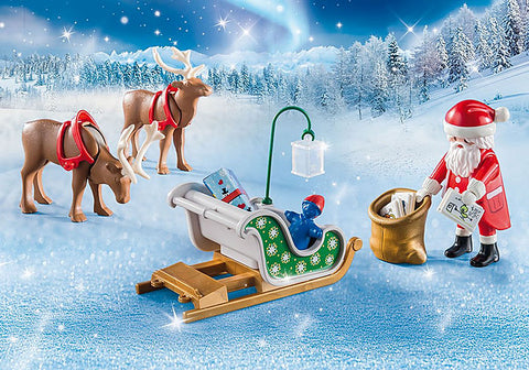 Image of Playmobil 9496 Christmas Santa's Sleigh with Reindeer