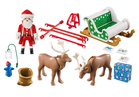 Image of Playmobil 9496 Christmas Santa's Sleigh with Reindeer