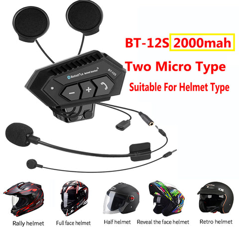 Image of Motorcycle Bluetooth Helmet Headset